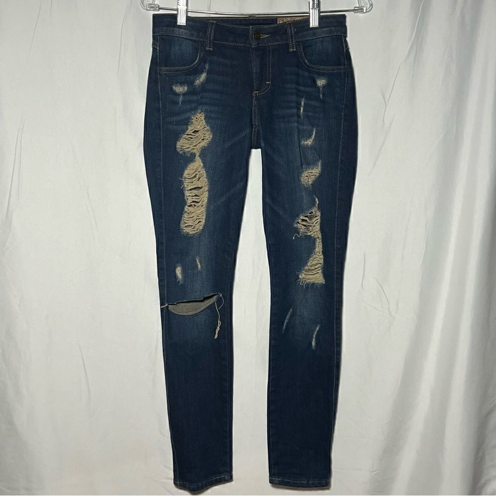 Siwy Hannah Low Rise Distressed Denim Jeans Curious Dark‎ Blue Womens 24